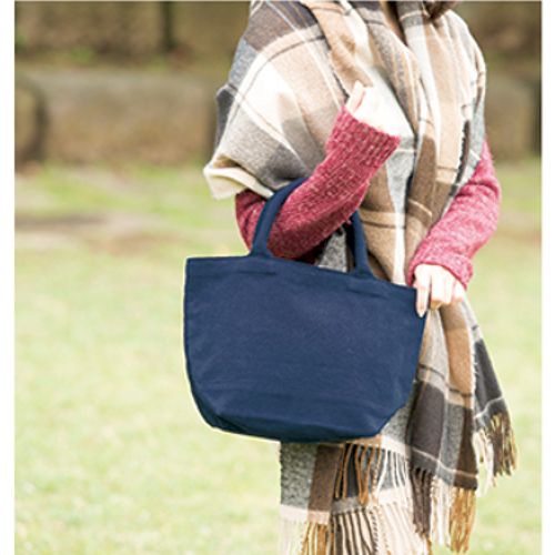 【アウトレット】ウォッシュキャンバスパイプハンドルトート(S)：ネイビーの商品画像5枚目