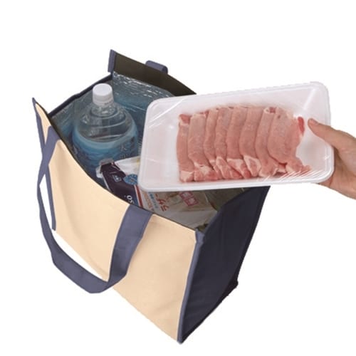 不織布保冷スクエアコンビトート：ディープブルーの商品画像2枚目