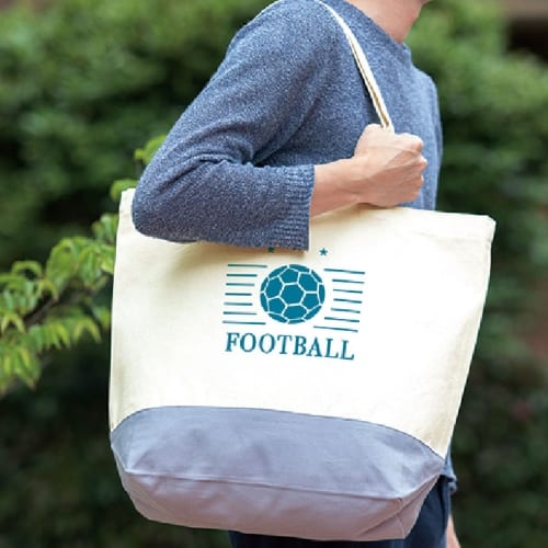 キャンバスカラーボトムトート(L)：ミッドナイトブルーの商品画像2枚目