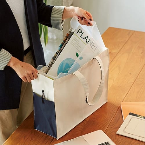 【アウトレット】ボックスコンビトート：ブラウンの商品画像5枚目