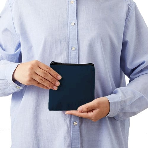 ライトキャンバスフラットポーチ(SS)：ネイビーの商品画像4枚目