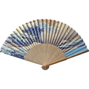 唐木中彫　北斎浪裏扇子｜A76-F5971