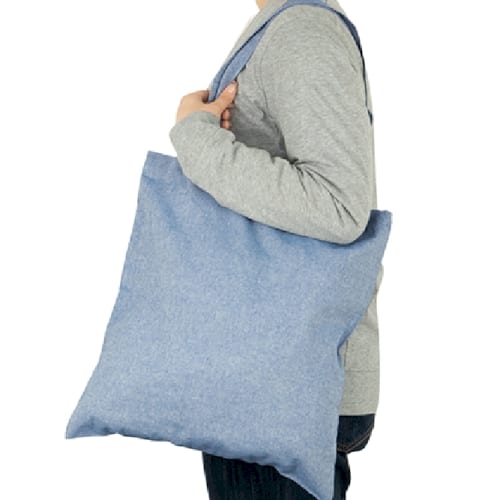 リサイクルコットントート(L)(ブルー)【名入れ短納期可能】の商品画像2枚目