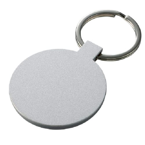 ミラー付メタルキーホルダー　ラウンド：マットシルバーの商品画像4枚目