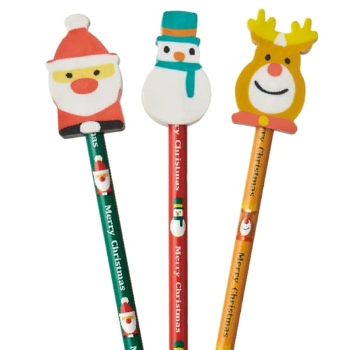 消しｺﾞﾑ付鉛筆〈クリスマス〉：25B1033 【Christmas　Xmas】の商品画像2枚目