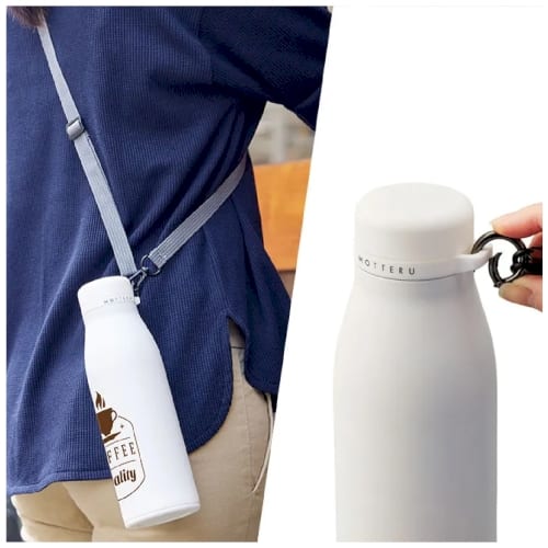 【アウトレット】MOTTERU　ショルダーサーモステンレスボトル：スモークピンクの商品画像2枚目