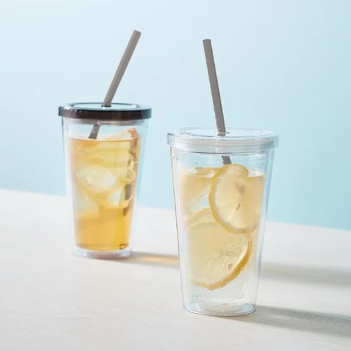 【アウトレット】ストロー付クリアタンブラー：クリアブラックの商品画像4枚目