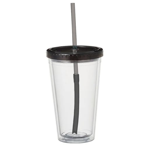 【アウトレット】ストロー付クリアタンブラー：クリアブラックの商品画像6枚目