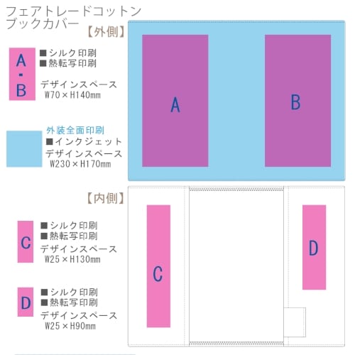 【アウトレット】フェアトレードコットンブックカバー：ネイビーの商品画像3枚目
