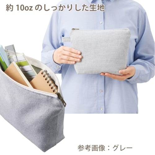 【アウトレット】シャンブリックキャンバスデイリーポーチ(M)：ブルーの商品画像2枚目