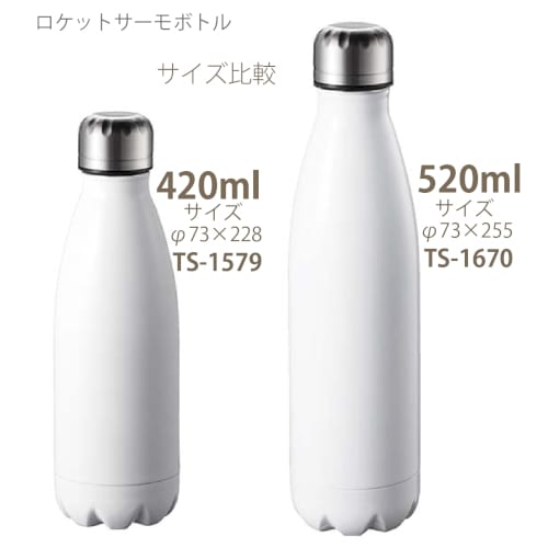 【アウトレット】ロケットサーモボトル　420ml：シルバーの商品画像4枚目