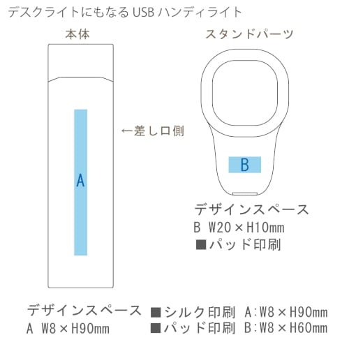【アウトレット】デスクライトにもなるUSBハンディライト(チャージャー機能付)：ブラックの商品画像3枚目