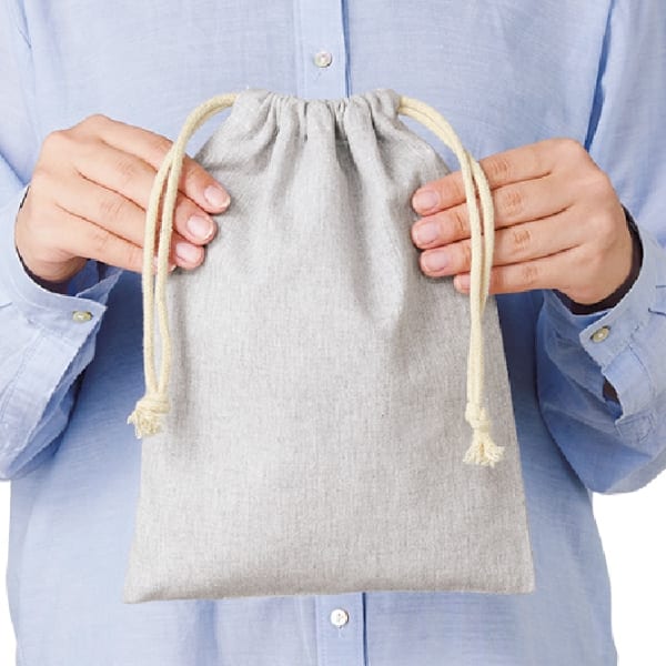 シャンブリック巾着(M)：グレーの商品画像2枚目