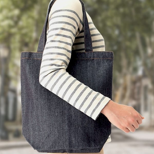 【アウトレット】デニムライクトート(M)：ブラックの商品画像2枚目