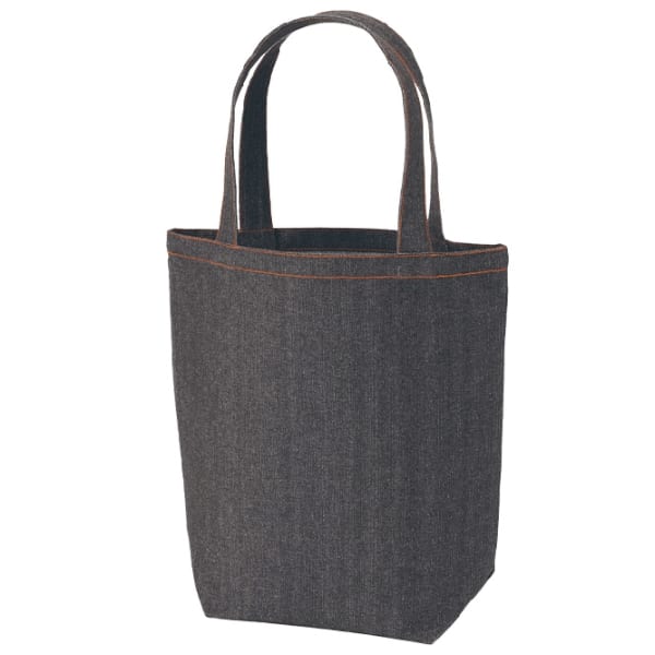 【アウトレット】デニムライクトート(M)：ブラックの商品画像4枚目