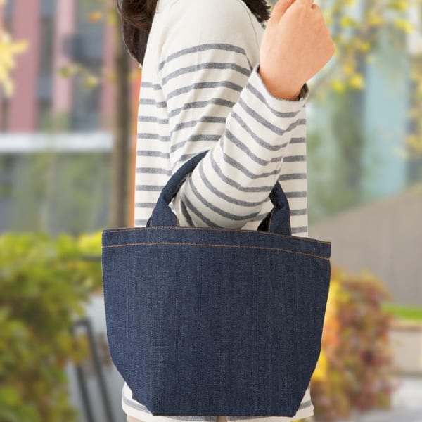 【アウトレット】デニムライクパイプハンドルトート(S)：ベージュの商品画像2枚目