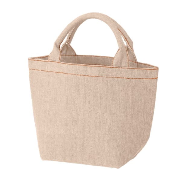 【アウトレット】デニムライクパイプハンドルトート(S)：ベージュの商品画像4枚目