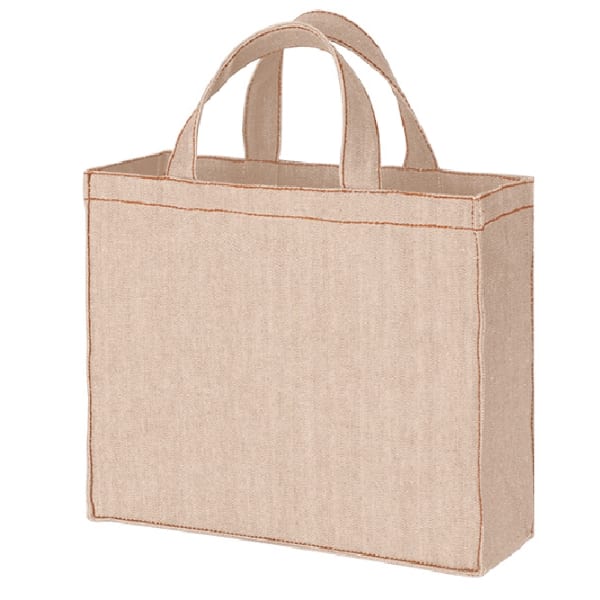 【アウトレット】デニムライクカレッジトート　ワイド：ベージュの商品画像4枚目