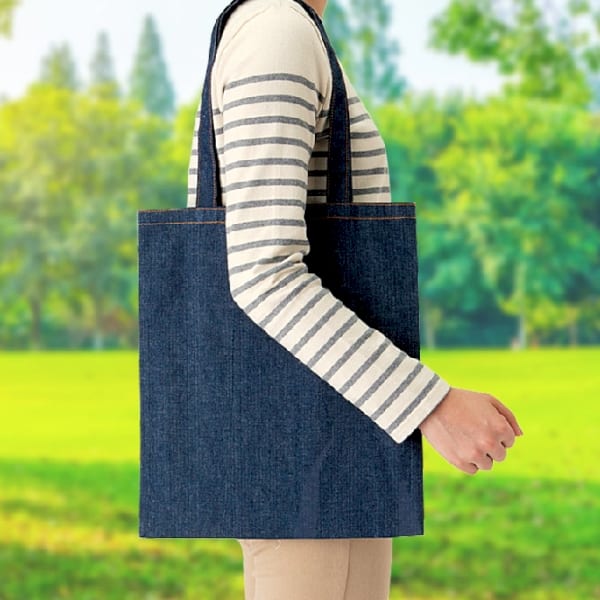 【アウトレット】デニムライクフラットトート：ベージュの商品画像2枚目