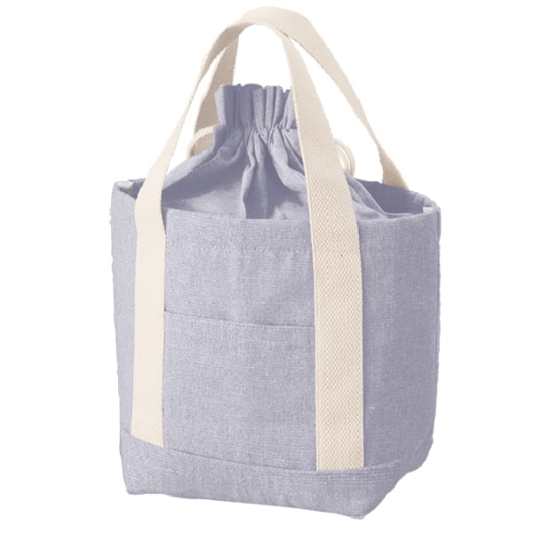 【アウトレット】シャンブリック保冷巾着ライントート：サックスブルーの商品画像4枚目