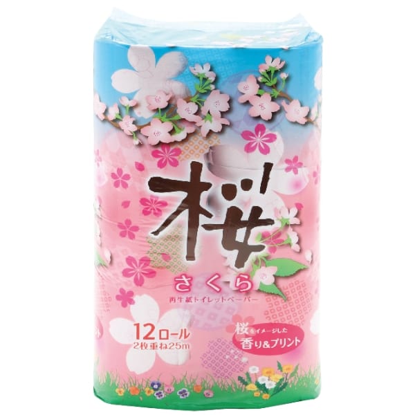 桜トイレットティッシュ12ロール(ダブル)【お花見・さくら・桜の季節】の商品画像3枚目