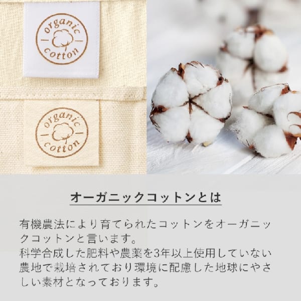 オーガニックコットンバッグ(M)：ネイビーの商品画像2枚目
