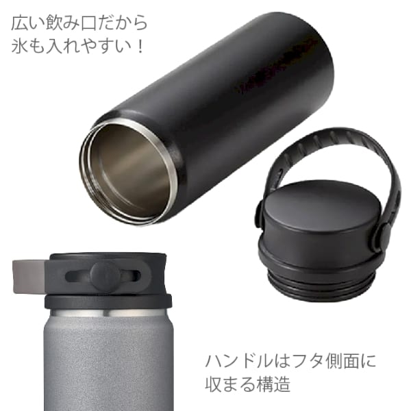 【アウトレット】Zalattoサーモハンドルスタイルボトル　500ml：グレーの商品画像2枚目