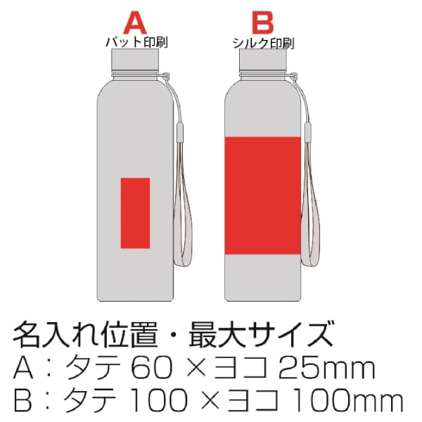 メモリ付きフロスティボトル550ml(ストラップ付き)(ホワイト)の商品画像3枚目