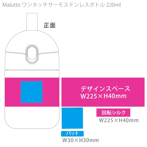 【アウトレット】Maluttoワンタッチサーモステンレスボトル220ml：ベージュの商品画像3枚目