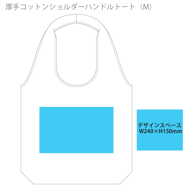 厚手コットンショルダーハンドルトート(M)：サックスブルーの商品画像3枚目