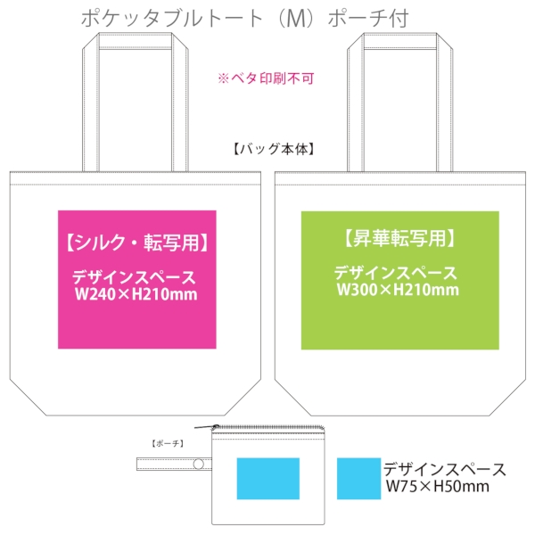 ポケッタブルトート(M)ポーチ付：ホワイトの商品画像3枚目