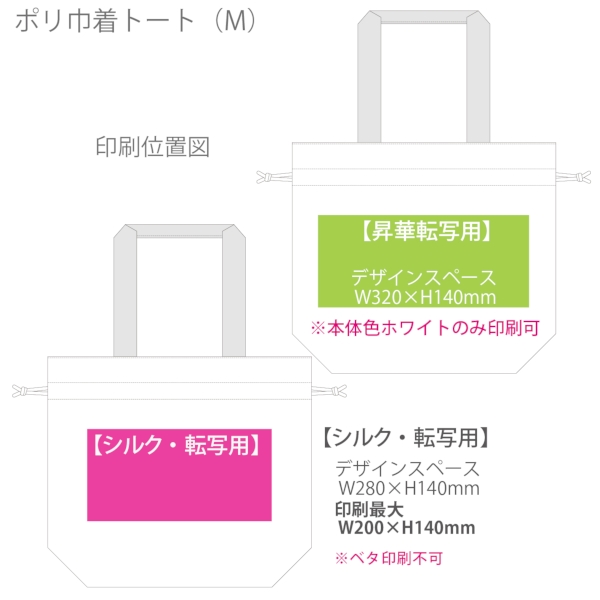 ポリ巾着トート(M)：ネイビーの商品画像3枚目