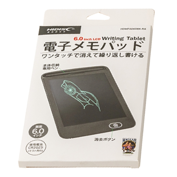 タブレット型電子メモパッド(6.0インチ)(黒)の商品画像2枚目