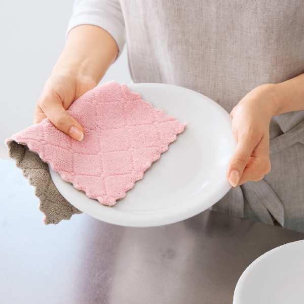 リバーシブルカラー　キッチンクロス2枚組の商品画像2枚目