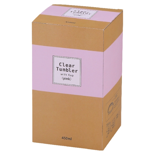 フラップ付き二重構造クリアタンブラー(ピンク)の商品画像4枚目