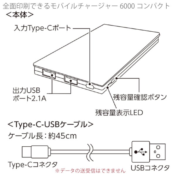 【アウトレット】全面印刷できるモバイルチャージャー6000コンパクト：オリーブの商品画像5枚目