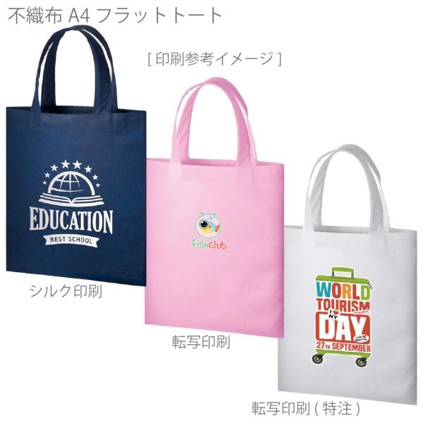 不織布A4フラットトート：スカイブルーの商品画像2枚目