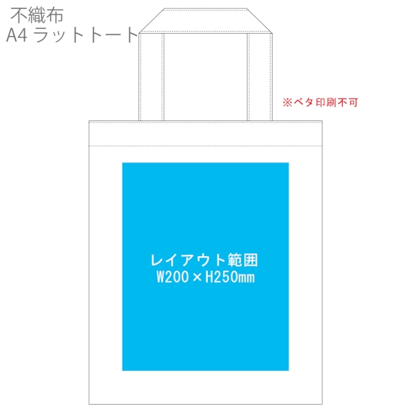 不織布A4フラットトート：スカイブルーの商品画像3枚目