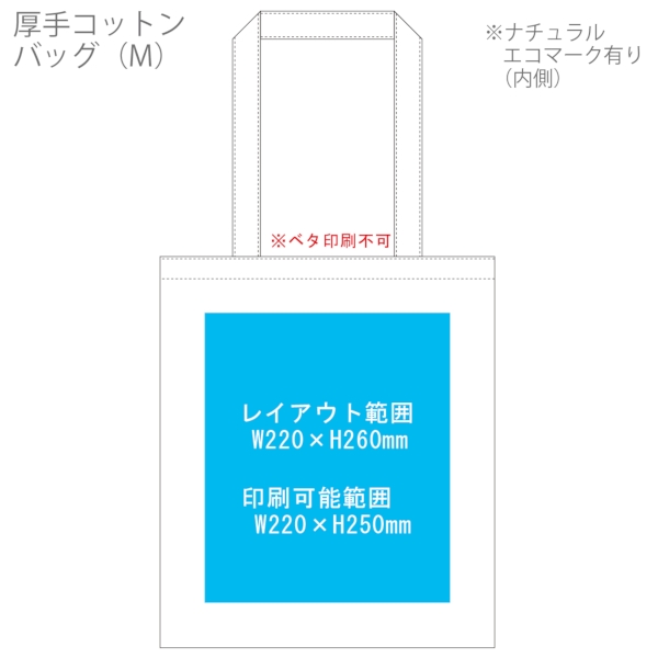 厚手コットンバッグ(M)：サックスブルーの商品画像3枚目