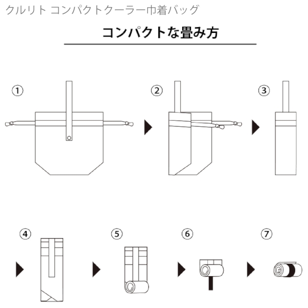 クルリト　コンパクトクーラー巾着バッグ：ネイビーの商品画像6枚目