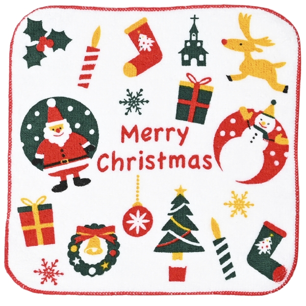 クリスマスノエル・タオルハンカチ：25B0732 【Christmas　Xmas】の商品画像2枚目