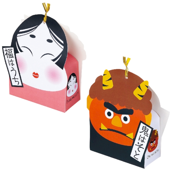 節分福豆パック(25ｇ入・シール付)（赤鬼*おたふく)：25B5532の商品画像4枚目