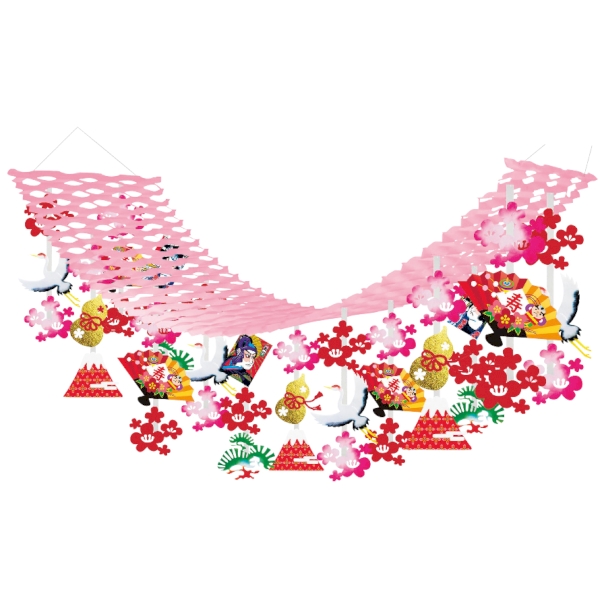 プリーツハンガー「寿鶴」【2026年 午年 正月 干支 招福 開運 迎春】の商品画像2枚目