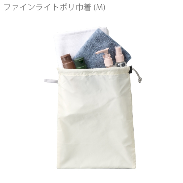 ファインライトポリ巾着(M)：ブラックの商品画像4枚目