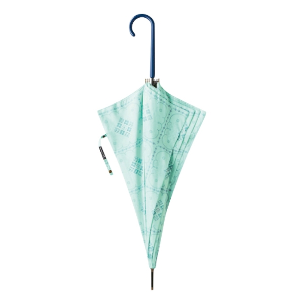 耐風骨ボヘミアンフラワー　晴雨兼用ジャンプ傘　(ミント)の商品画像2枚目