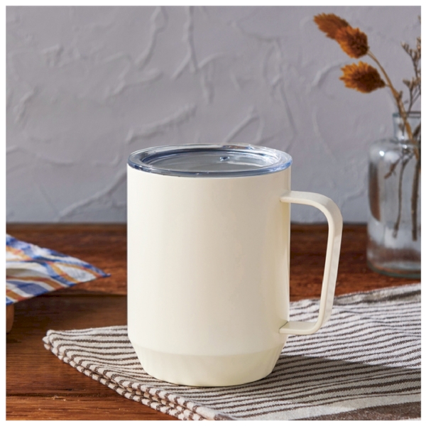 蓋付き真空ステンレスマグカップ400ml(オフホワイト)の商品画像4枚目