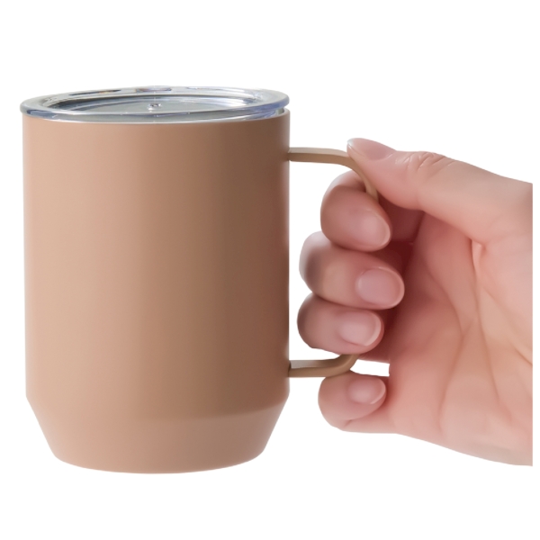 蓋付き真空ステンレスマグカップ400ml(ピンクグレー)の商品画像2枚目