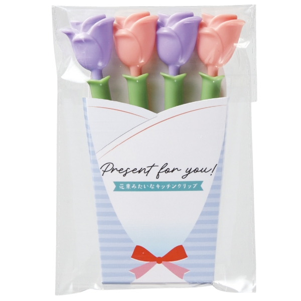 花束みたいなキッチンクリップ4個組の商品画像2枚目