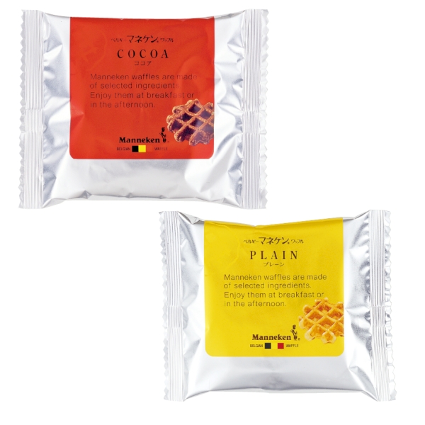 マネケン　ベルギーワッフル2個入(プレーン1・ココア1)【感謝・ノベルティ】の商品画像3枚目
