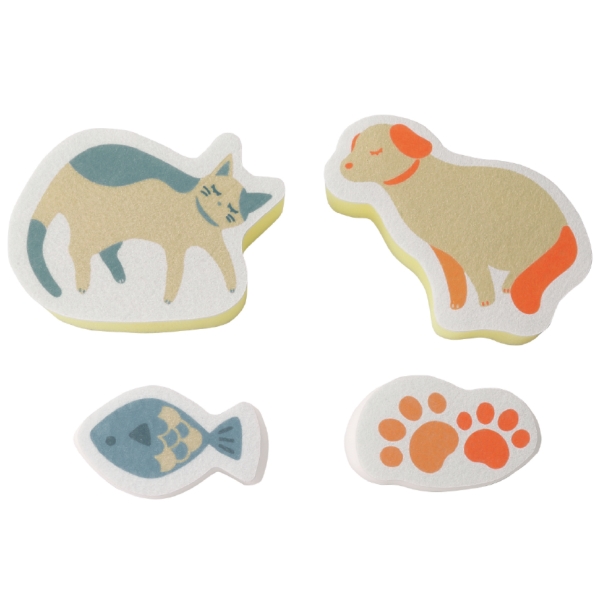 DOG&CATキッチンスポンジ4Pセットの商品画像3枚目